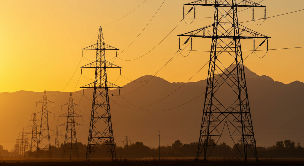 electric power transmission towers